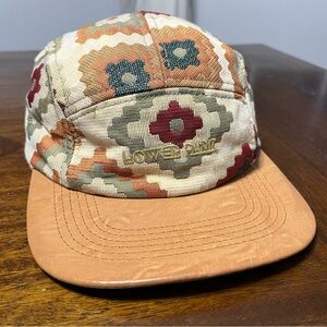 Handmade Lower Park Multi-Color Tweed Textured 5 Panel Short Leather Brim Cap